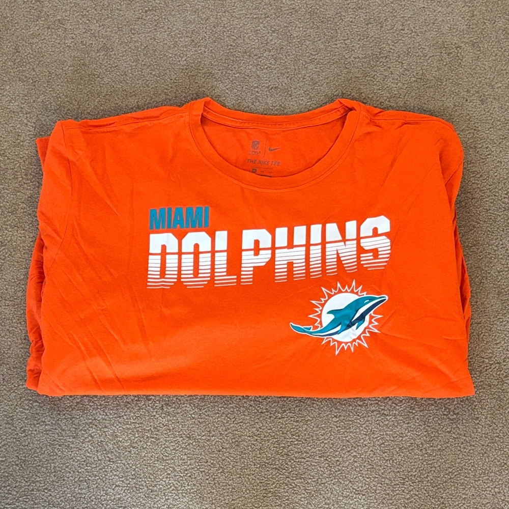 Men’s 3XL Orange Nike Miami Dolphin’s Long Sleeve T-Shirt